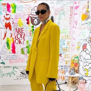 Zara ❤️Bloggers Favorite Yellow Double Breasted Blazer